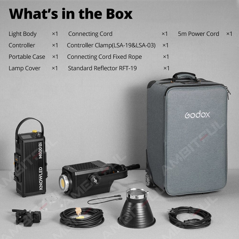 Godox  M600Bi LED Video Light Built-in FX Effects 2800K-6500K Bi-Color Photography Lamp App Remote Control pk M600D