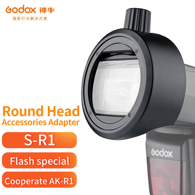 Godox Round Head Accessories Adapter S-R1 for V860II V850II TT685 TT600 Series+AK-R1 Accessories kit