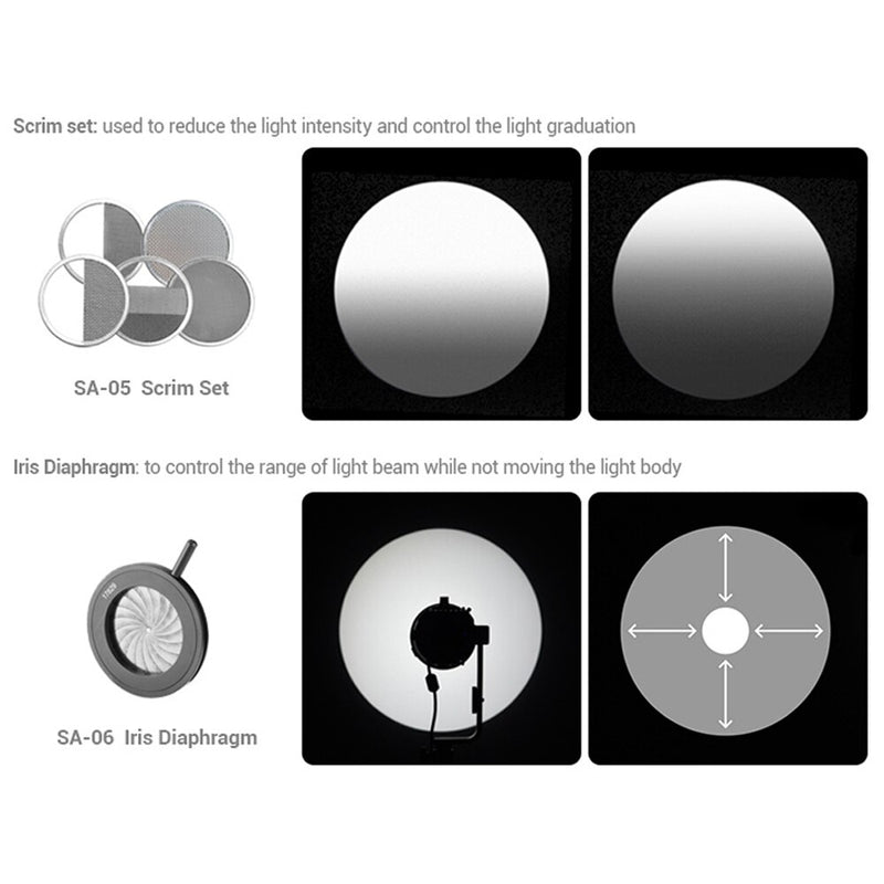 Godox S30 S60 S60Bi Focusing LED Light Accessories Projection Lens SA-P GOBO Set SA-09 SA-10 Color Gels Kit SA-11 Softbox SA-30