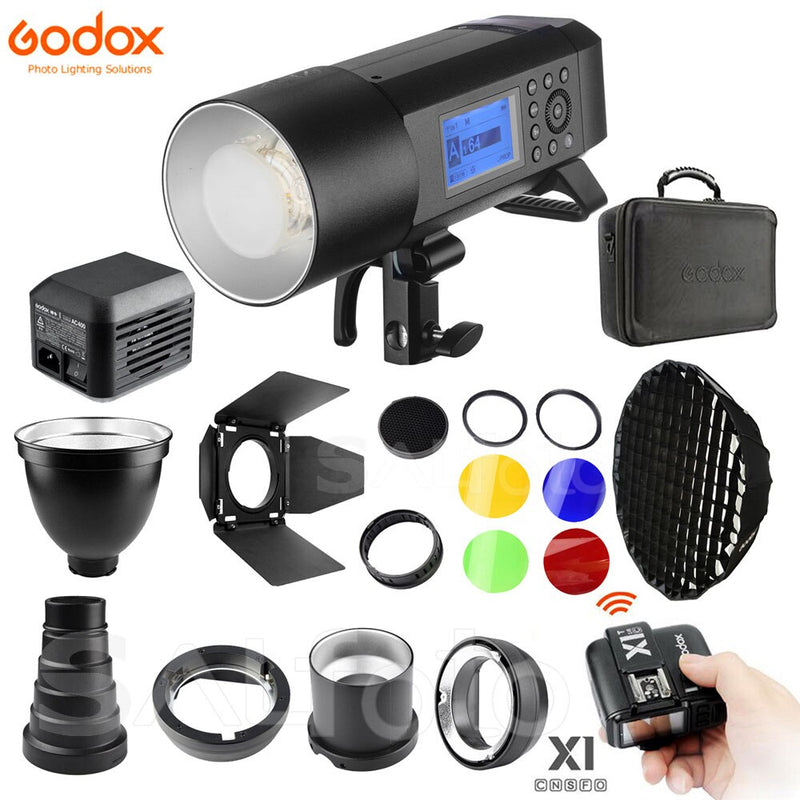 Godox Witstro AD400Pro TTL HSS Outdoor Flash Li-ion Battery 2.4G Trigger Softbox AD-S85S Snoot Reflector Barndoon Speedlight Kit