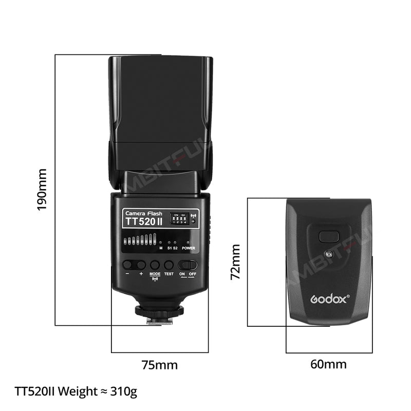GODOX TT520II for Canon Nikon Pentax Olympus Fujifilm flashlight photography flashgun