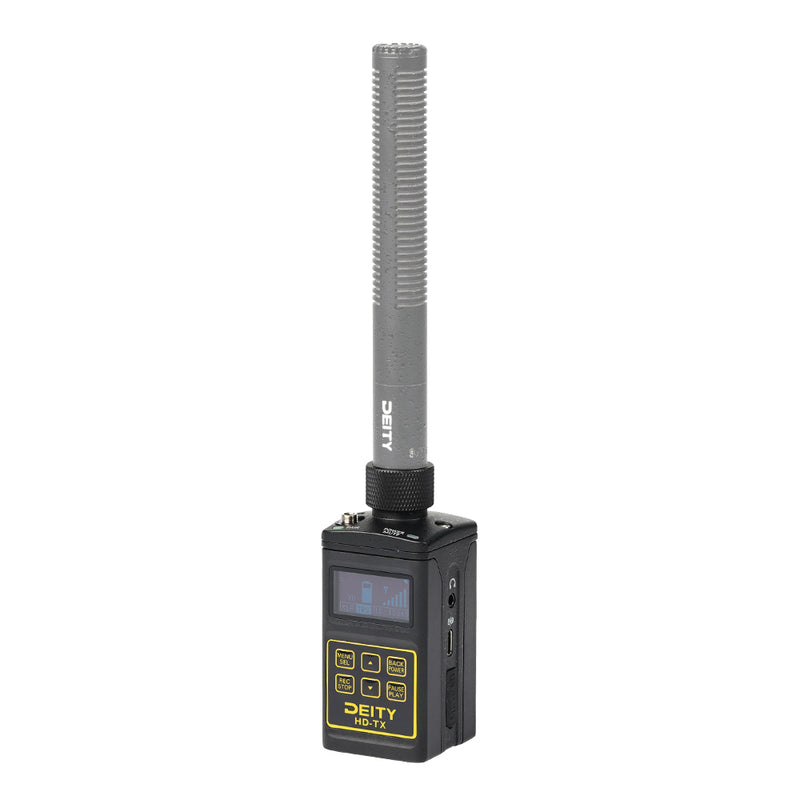 Deity HD-TX Recorder Microphone Live Audio Monitoring Low Inherent Self-Noise with Holster