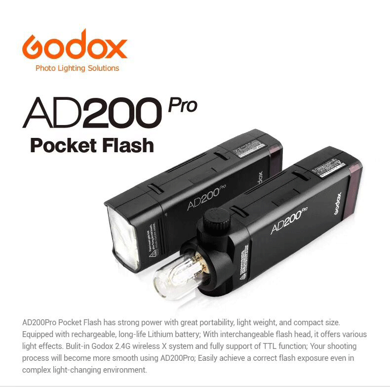 In stock!Godox AD200 Pro ad 200 pro ad200pro TTL Pocket Flash Kit